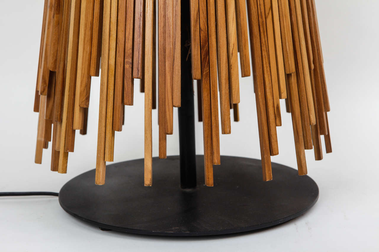 Mid-20th Century 1960s Midmodern Danish Stick Wood Lamp For Sale